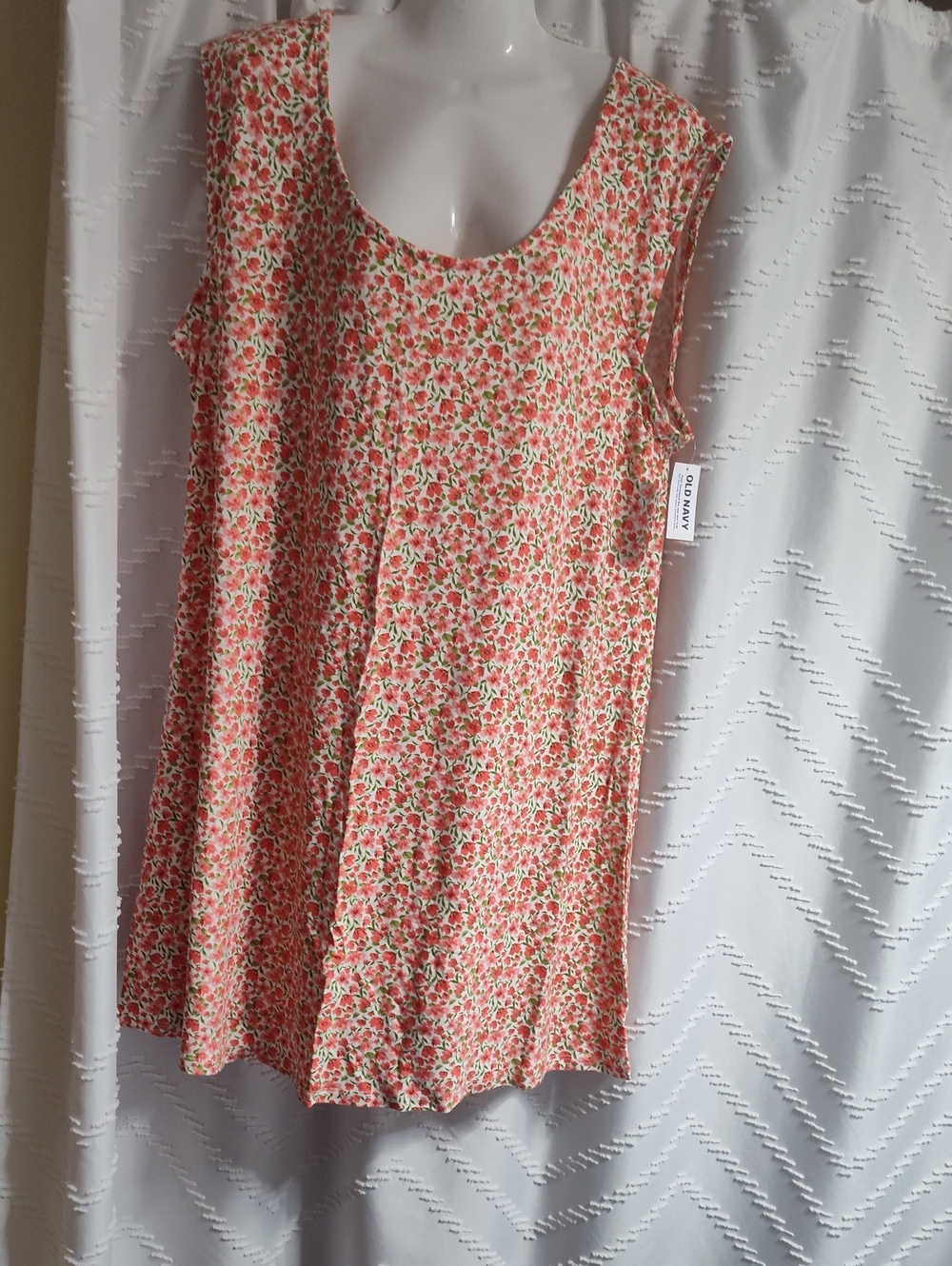 Old Navy Coral Pink Floral Sleeveless Mini Dress